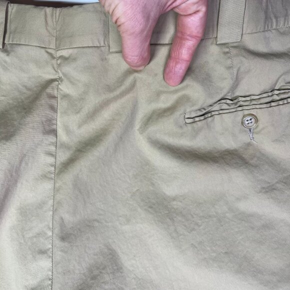 Vintage Normandy & Monroe Size 38R Tan Pleat-Front Pants Loro Piana Fabric - Picture 6 of 15